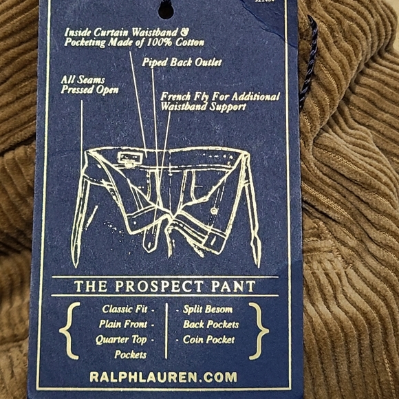 Polo Ralph Lauren Prospect corduroy pants size 35 - Picture 8 of 11